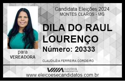 Candidato DILA DO RAUL LOURENÇO 2024 - MONTES CLAROS - Eleições