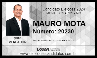 Candidato MAURO MOTA 2024 - MONTES CLAROS - Eleições