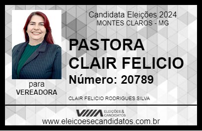 Candidato PASTORA CLAIR FELICIO 2024 - MONTES CLAROS - Eleições