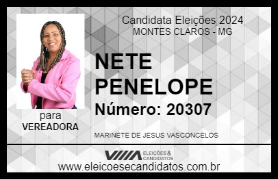 Candidato NETE PENELOPE 2024 - MONTES CLAROS - Eleições