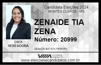 Candidato ZENAIDE TIA ZENA 2024 - MONTES CLAROS - Eleições