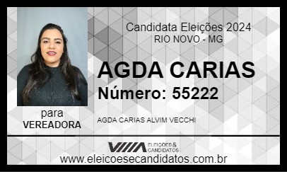 Candidato AGDA CARIAS 2024 - RIO NOVO - Eleições