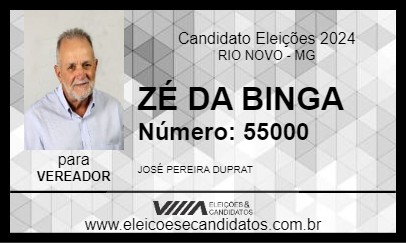 Candidato ZÉ DA BINGA 2024 - RIO NOVO - Eleições