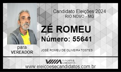 Candidato ZÉ ROMEU 2024 - RIO NOVO - Eleições