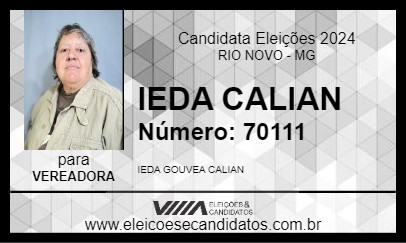 Candidato IEDA CALIAN 2024 - RIO NOVO - Eleições