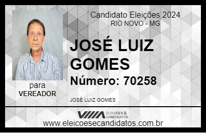 Candidato JOSÉ LUIZ GOMES 2024 - RIO NOVO - Eleições