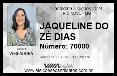 Candidato JAQUELINE DO ZÉ DIAS 2024 - RIO NOVO - Eleições