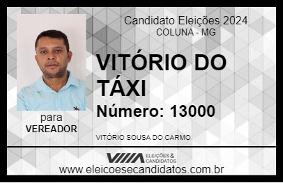 Candidato VITÓRIO DO TÁXI 2024 - COLUNA - Eleições