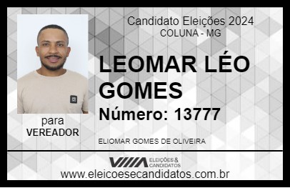 Candidato LEOMAR LÉO GOMES 2024 - COLUNA - Eleições