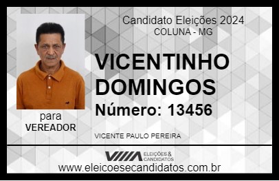 Candidato VICENTINHO DOMINGOS 2024 - COLUNA - Eleições