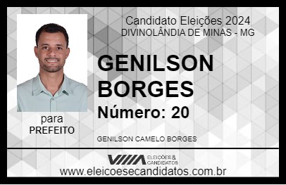 Candidato GENILSON BORGES 2024 - DIVINOLÂNDIA DE MINAS - Eleições