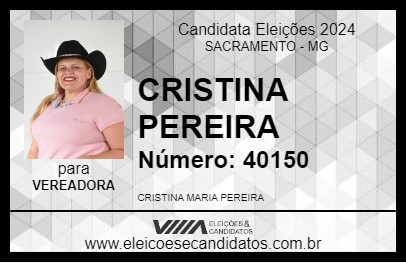 Candidato CRISTINA  PEREIRA 2024 - SACRAMENTO - Eleições