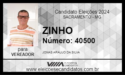 Candidato ZINHO 2024 - SACRAMENTO - Eleições