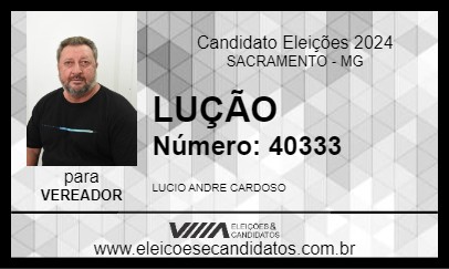 Candidato LUÇÃO 2024 - SACRAMENTO - Eleições