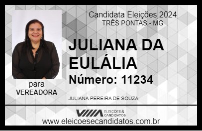 Candidato JULIANA DA EULÁLIA 2024 - TRÊS PONTAS - Eleições