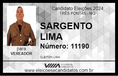 Candidato SARGENTO LIMA 2024 - TRÊS PONTAS - Eleições