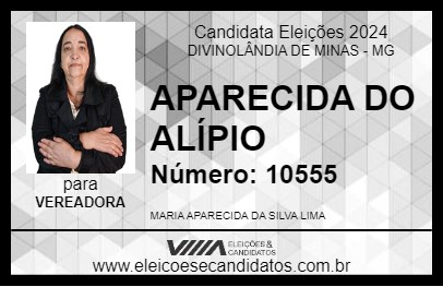 Candidato APARECIDA DO ALÍPIO 2024 - DIVINOLÂNDIA DE MINAS - Eleições