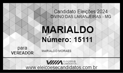 Candidato MARIALDO 2024 - DIVINO DAS LARANJEIRAS - Eleições