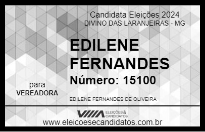 Candidato EDILENE FERNANDES 2024 - DIVINO DAS LARANJEIRAS - Eleições