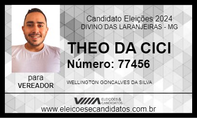 Candidato THEO DA CICI 2024 - DIVINO DAS LARANJEIRAS - Eleições