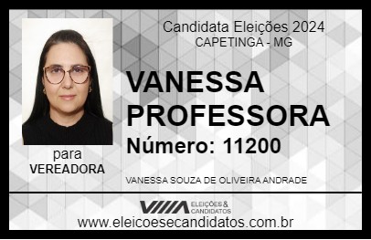 Candidato VANESSA PROFESSORA 2024 - CAPETINGA - Eleições