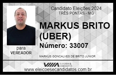 Candidato MARKUS BRITO (UBER) 2024 - TRÊS PONTAS - Eleições