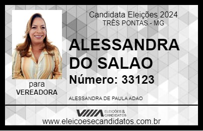 Candidato ALESSANDRA DO SALAO 2024 - TRÊS PONTAS - Eleições