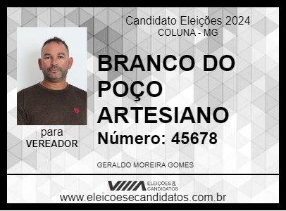 Candidato BRANCO DO POÇO ARTESIANO 2024 - COLUNA - Eleições