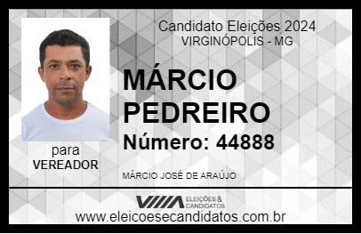 Candidato MÁRCIO PEDREIRO 2024 - VIRGINÓPOLIS - Eleições