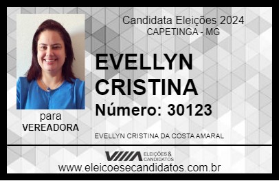 Candidato EVELLYN CRISTINA 2024 - CAPETINGA - Eleições