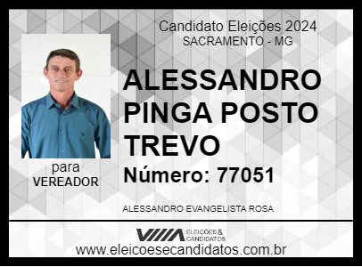 Candidato ALESSANDRO PINGA POSTO TREVO 2024 - SACRAMENTO - Eleições