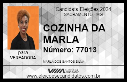 Candidato COZINHA DA MARLA 2024 - SACRAMENTO - Eleições