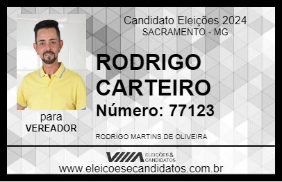 Candidato RODRIGO CARTEIRO 2024 - SACRAMENTO - Eleições