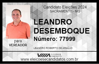 Candidato LEANDRO DESEMBOQUE 2024 - SACRAMENTO - Eleições