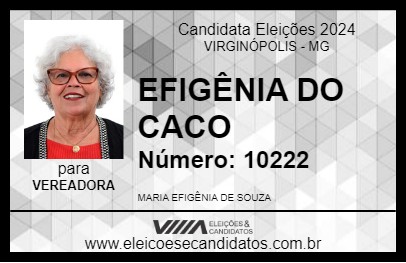 Candidato EFIGÊNIA DO CACO 2024 - VIRGINÓPOLIS - Eleições