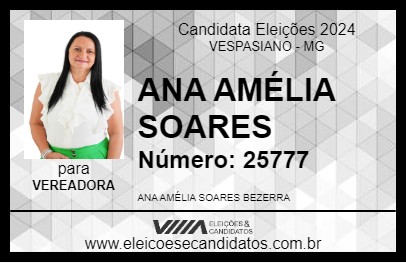 Candidato ANA AMÉLIA SOARES 2024 - VESPASIANO - Eleições