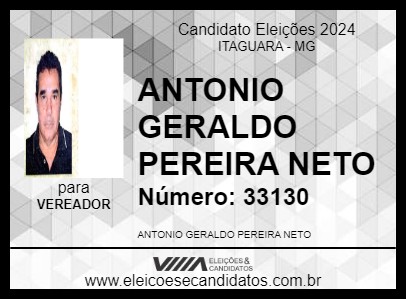 Candidato TONINHO PEREIRA 2024 - ITAGUARA - Eleições