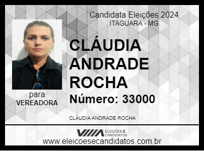 Candidato CLÁUDIA ROCHA 2024 - ITAGUARA - Eleições