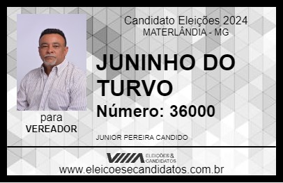 Candidato JUNINHO DO TURVO 2024 - MATERLÂNDIA - Eleições