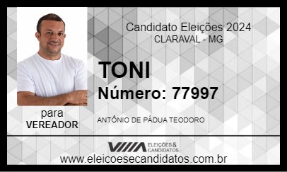 Candidato TONI 2024 - CLARAVAL - Eleições