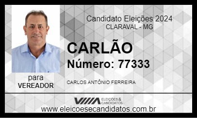 Candidato CARLÃO 2024 - CLARAVAL - Eleições