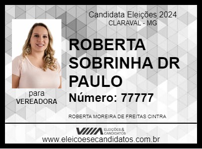 Candidato ROBERTA SOBRINHA DR PAULO 2024 - CLARAVAL - Eleições