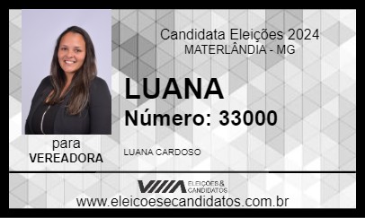 Candidato LUANA 2024 - MATERLÂNDIA - Eleições