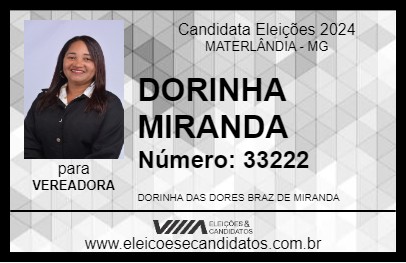 Candidato DORINHA MIRANDA 2024 - MATERLÂNDIA - Eleições