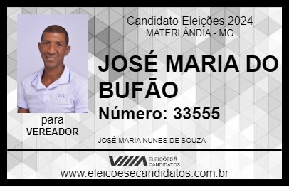 Candidato JOSÉ MARIA DO BUFÃO 2024 - MATERLÂNDIA - Eleições