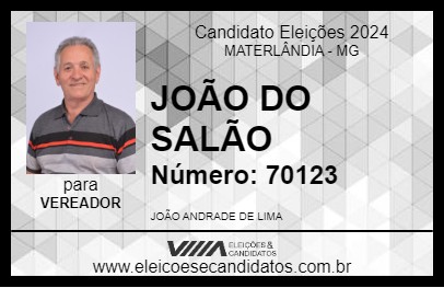 Candidato JOÃO DO SALÃO 2024 - MATERLÂNDIA - Eleições