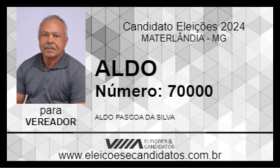 Candidato ALDO 2024 - MATERLÂNDIA - Eleições