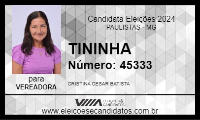 Candidato TININHA 2024 - PAULISTAS - Eleições