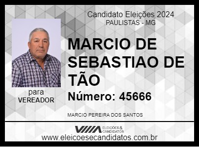 Candidato MARCIO DE SEBASTIAO DE TÃO 2024 - PAULISTAS - Eleições