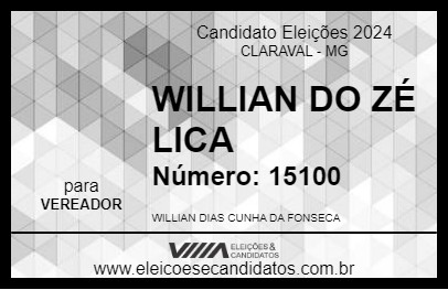 Candidato WILLIAN DO ZÉ LICA 2024 - CLARAVAL - Eleições